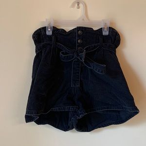 Denim Paper Bag Shorts